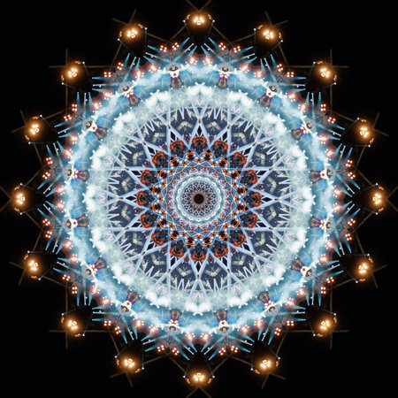 Abstract texture background for design. Stage light and smoke on stage, lighting and spotlightsの写真素材