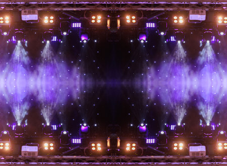 Abstract texture background for design. Stage light and smoke on stage, lighting and spotlights