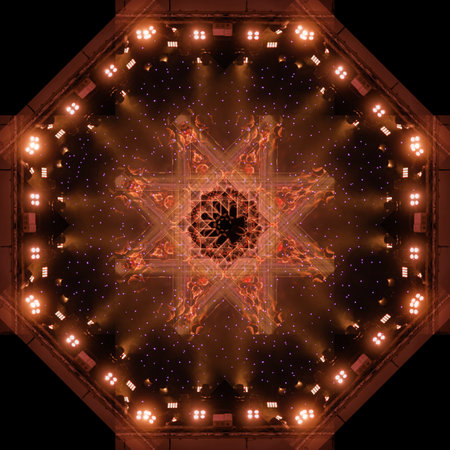 Abstract texture background for design. Stage light and smoke on stage, lighting and spotlightsの写真素材