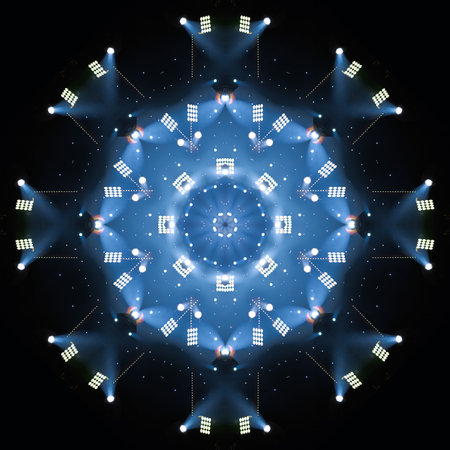 Abstract texture background for design. Stage light and smoke on stage, lighting and spotlightsの写真素材