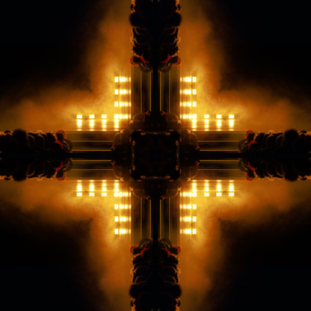 Abstract texture background for design. Stage light and smoke on stage, lighting and spotlightsの写真素材