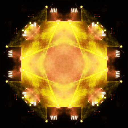 Abstract texture background for design. Stage light and smoke on stage, lighting and spotlightsの写真素材