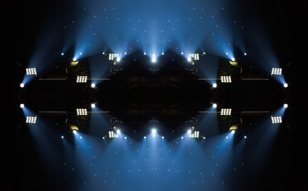 Abstract texture background for design. Stage light and smoke on stage, lighting and spotlights