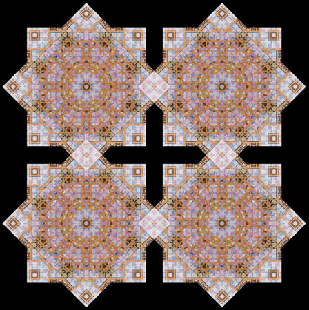 Abstract pattern, multi-colored kaleidoscope from photosの写真素材