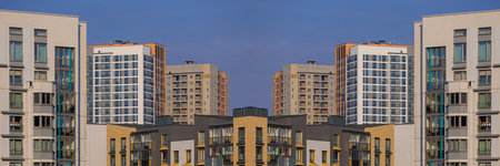 Cityscape, modern buildings on a summer dayの写真素材