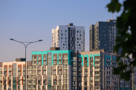 Cityscape, modern buildings on a summer dayの写真素材