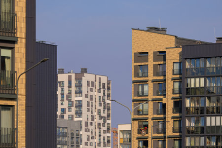 Cityscape, modern buildings on a summer dayの写真素材