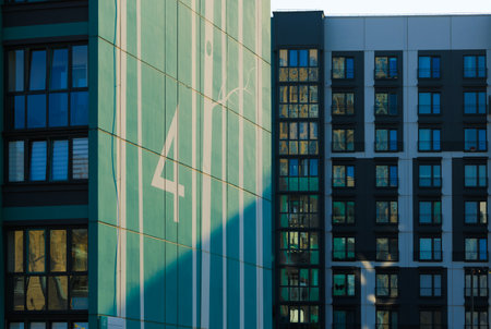 Cityscape, modern buildings on a summer dayの写真素材