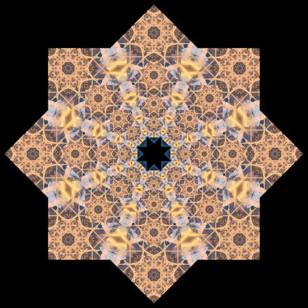 Abstract pattern, multi-colored kaleidoscope from photos modern buildings and housesの写真素材