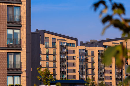 Cityscape, modern buildings on a summer day