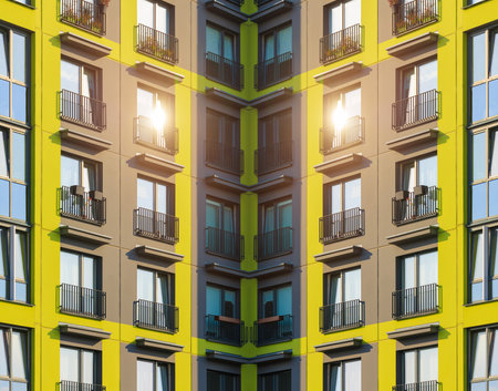 Cityscape, modern buildings on a summer dayの写真素材