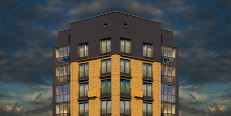 Abstract pattern, modern buildings and housesの写真素材