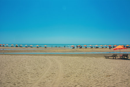 Cox's Bazar beach is the longest beach in the world. It's a very popular travel destination in Bangladesh.の写真素材