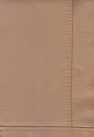 Brown color Leather Background with stitch. Artificial leather jacket surfaceの写真素材