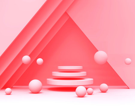 Geometric Podium for product displayの写真素材