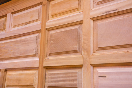 Wooden Door Panel Backgroundの写真素材