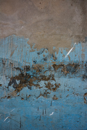 Old wall color flaked and dirtyの写真素材