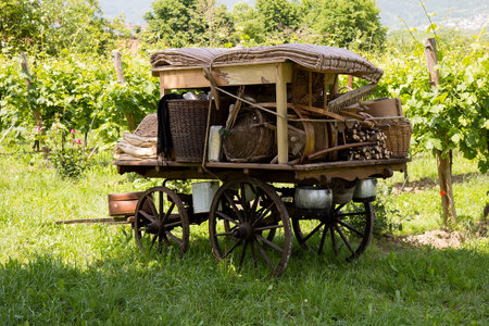 Old wooden farm Wagon - vintage style