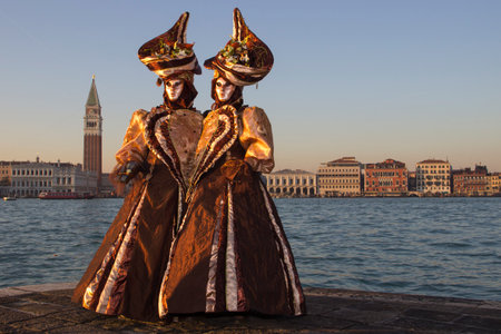 Love - Couple in Venetian Masks - Venice Carnivaのeditorial素材