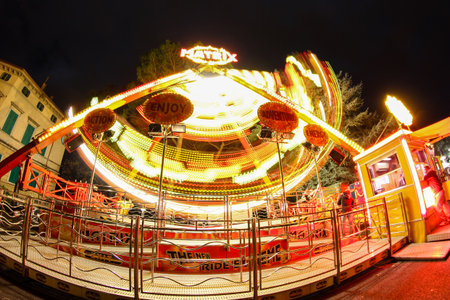 Ferris wheel in the night - luna park.のeditorial素材