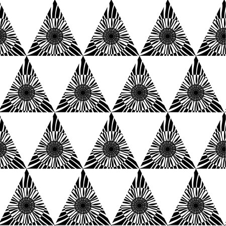 Black and white geometric seamless pattern with triangle, abstract background, vector. Vector illustrationのイラスト素材