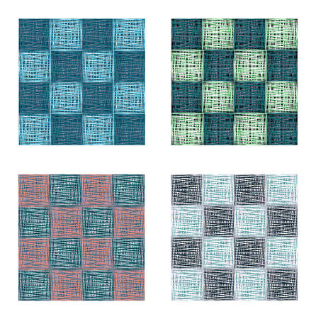 Abstract geometrical vector squares seamless pattern set.のイラスト素材