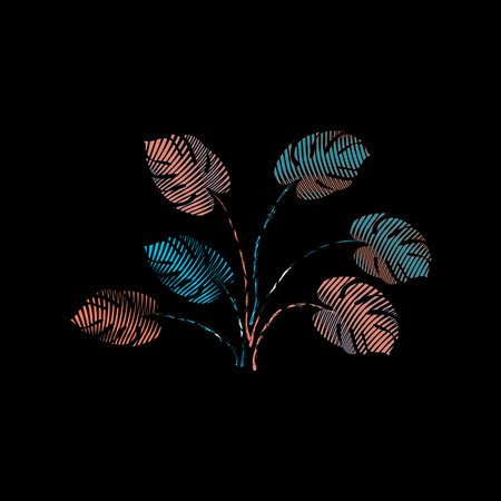 Tropical leaves. Graphic design with amazing palms. Fashion, interior, wrapping, packaging suitable. Summer nature printのイラスト素材