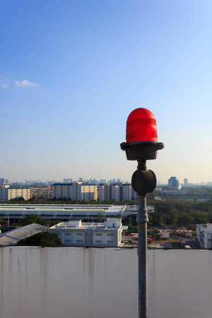 Obstruction light on rooftop
