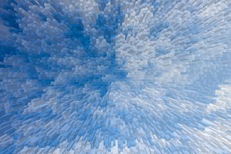 Blue sky 3D extrude blocks pattern background, Abstract blue sky background.の写真素材
