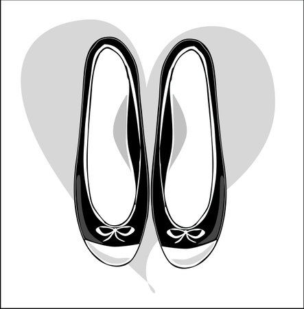 women shoes, flat, ballerina のイラスト素材