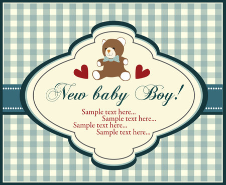 Baby boy shower invitation cardのイラスト素材