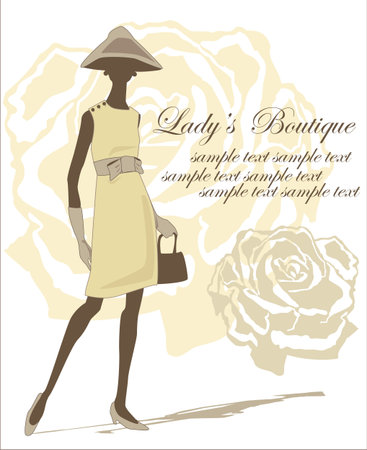 woman silhouette on a rose backgroundのイラスト素材