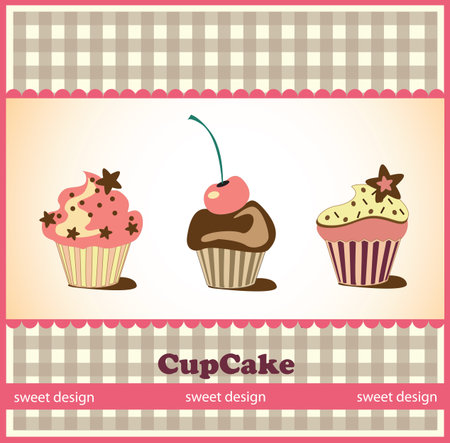 cupcake cardのイラスト素材