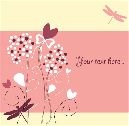 cute floral greeting card designのイラスト素材