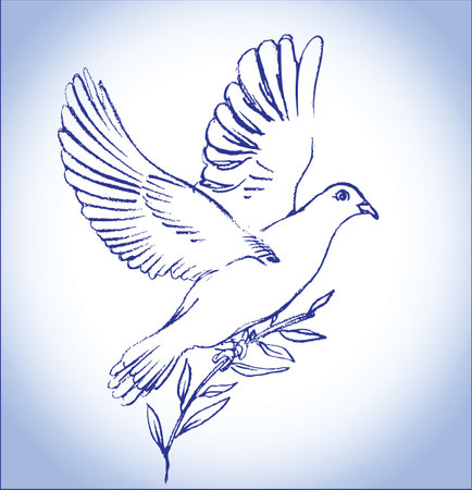white peace doveのイラスト素材