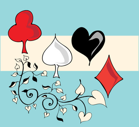 illustration of playing cards suitsのイラスト素材
