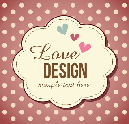 retro,love, greeting card template designのイラスト素材