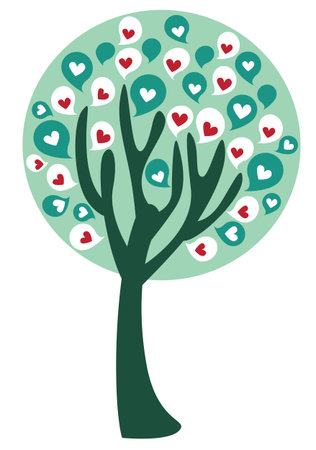 stylized love tree made of heartsのイラスト素材