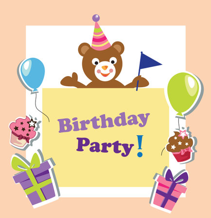 kids birthday invitation cardのイラスト素材
