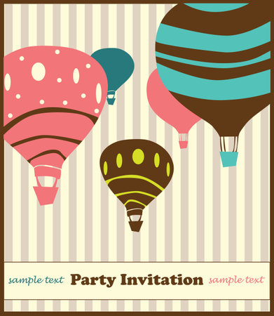 card design with vintage balloonsのイラスト素材