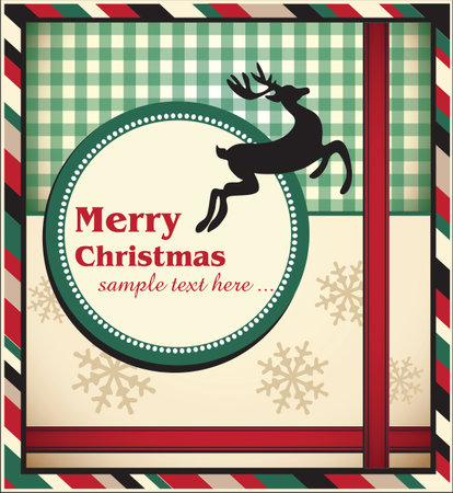 Template Christmas greeting card, vector illustrationのイラスト素材