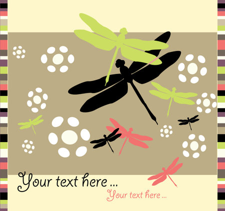 dragonfly greeting cardのイラスト素材