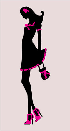 fancy vintage silhouetteのイラスト素材