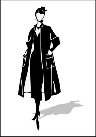 woman vintage silhouette illustrationのイラスト素材