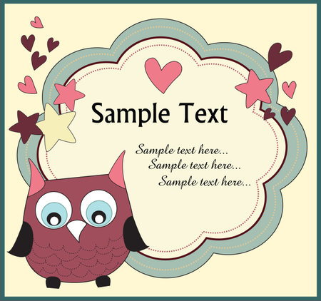 owl cardのイラスト素材