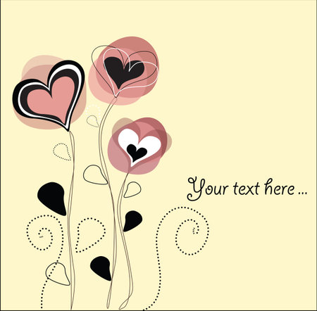 greeting card with heartsのイラスト素材