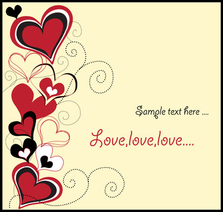 love card with cute heartsのイラスト素材