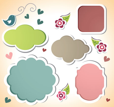 cute sticker setのイラスト素材