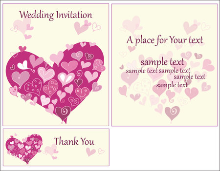 wedding invitation setのイラスト素材