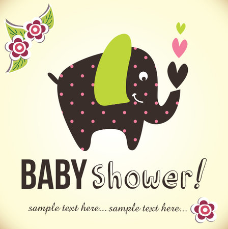 cute baby shower  illustrationのイラスト素材